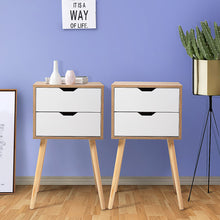 Load image into Gallery viewer, Double drawer bedside table-white 2 pcs
