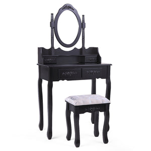 Double drawer dressing table-black
