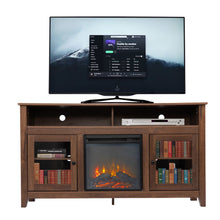 Load image into Gallery viewer, Retro Glass Door Fireplace TV cabinet for TVs up to 65 Inches