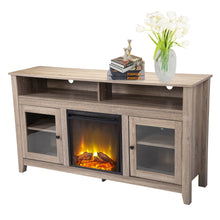 Load image into Gallery viewer, Retro Glass Door Fireplace TV cabinet for TVs up to 65 Inches