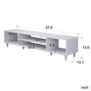 DIY 4-Grid TV Cabinet Stand up to 57.87 Inches for Living Room