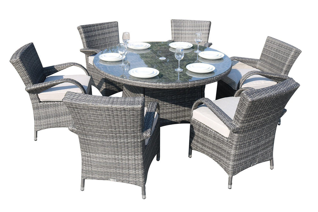 Direct Wicker Outdoor Patio Furniture 7PCS Cast Aluminum Dining Table and Chair