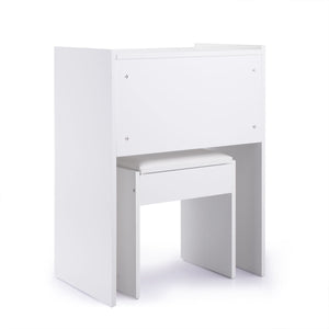 Dressing table set with storage compartment-white