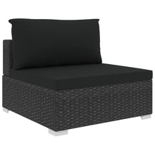 Load image into Gallery viewer, 4 Piece Garden Lounge Set with Cushions Poly Rattan Black