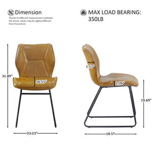 Set of 2, Leather Dining Chair with High-Density Sponge .