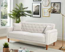 Load image into Gallery viewer, 2047 White linen sofa bed