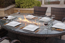 Load image into Gallery viewer, Brown Wicker Patio Firepit  Dining Table (Table Only)