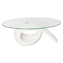 Load image into Gallery viewer, Coffee Table with Oval Glass Top High Gloss White