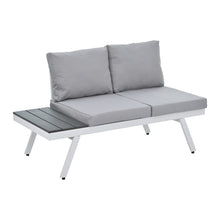 Load image into Gallery viewer, Aluminum Patio Furniture Set, Modern Garden Sectional Sofa Set with End Tables.
