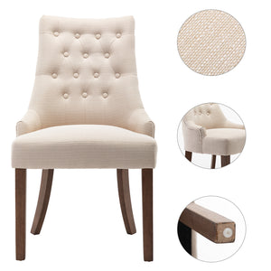 Free Shipping Modern Elegant -Tufted Upholstered Fabric ,Dining Side Csdhair Set of Two