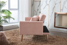 Load image into Gallery viewer, Velvet Sofa ; Accent sofa .loveseat sofa with rose gold metal feet and