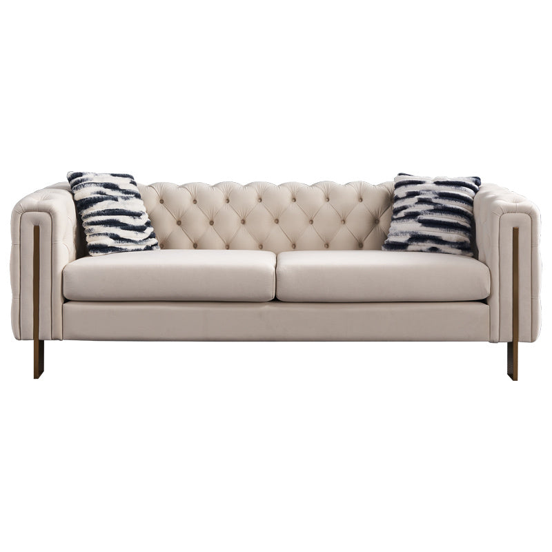 Modern velvet sofa CREAM color
