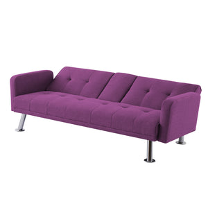 Convertible Folding Sofa Bed with Armrest ; Fabric Sleeper Sofa Couch for Living Room .