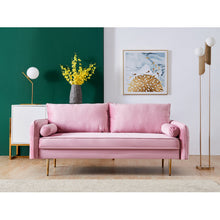 Load image into Gallery viewer, Velvet Fabric sofa with pocket-71&quot;pink