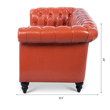 Load image into Gallery viewer, 84&quot; Rolled Arm Chesterfield 3 Seater Sofa
