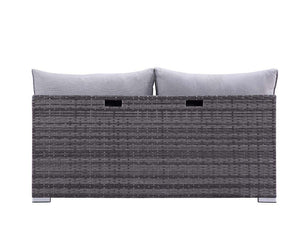 Sheffield 4PC Pack Patio Sofa Set; Gray Fabric &amp; Gray Finish OT01091