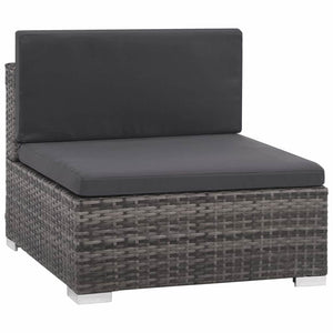 12 Piece Garden Lounge Set with Cushions Poly Rattan Gray