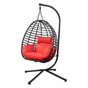 Outdoor Rattan Hanging Oval Egg Chair in Stock