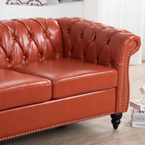 84" Rolled Arm Chesterfield 3 Seater Sofa