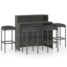 Load image into Gallery viewer, 5 Piece Garden Bar Set with Cushions Gray