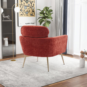 29.5\\\\\\\"W Modern Chenille Accent Chair Armchair Upholstered Reading Chair Single Sofa Leisure Club Chair with Gold Metal Leg and Throw Pillow for Living Room Bedroom Dorm Room Office