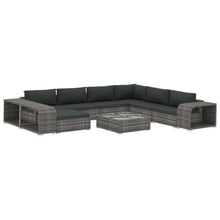 Load image into Gallery viewer, 10 Piece Garden Lounge Set with Cushions Poly Rattan Gray