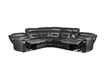 Load image into Gallery viewer, Sectional Sofa (Power Motion); Gray Leather-Aire (1Set/6Ctn) 54810
