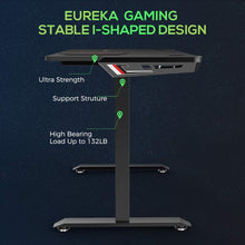Load image into Gallery viewer, EUREKA ERGONOMIC I1-S Computer Gaming Desk, 43.3&quot; Small Home Office PC Gaming Desk with Eureka Gaming Mousepad, T-Shaped Writing Study Tables Popular