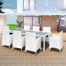 Load image into Gallery viewer, 9 Piece Outdoor Dining Set Poly Rattan Cream White