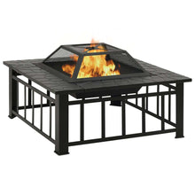 Load image into Gallery viewer, Garden Fire Pit with Poker 31.9&quot;x31.9&quot;x18.5&quot; XXL Steel