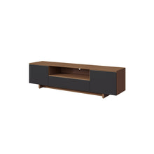Load image into Gallery viewer, Black Color Modern Walnut Wood TV Stand