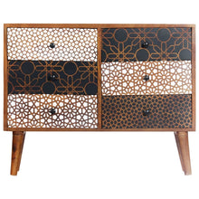 Load image into Gallery viewer, Sideboard with Printed Pattern 35.4&quot;x11.8&quot;x27.6&quot; Solid Mango Wood