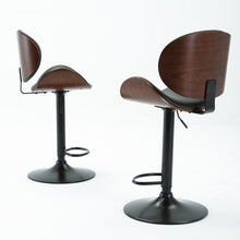 Load image into Gallery viewer, Set of 2 Adjustable Bar Stools ; Upholstered Swivel Barstool; Mix color PU Leather Barstools