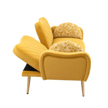 Load image into Gallery viewer, 65 in Mid Century Modern Velvet Love Seats Sofa with 2 Bolster Pillows, Loveseat Armrest