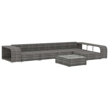 Load image into Gallery viewer, 8 Piece Patio Lounge Set with Cushions Poly Rattan Gray