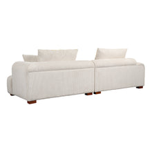 Load image into Gallery viewer, 103.9&quot; Modern Couch Corduroy Fabric Comfy Sofa with Rubber Wood Legs,4Pillows,Beige.