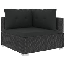 Load image into Gallery viewer, 5 Piece Garden Lounge Set with Cushions Poly Rattan Black
