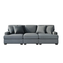 Load image into Gallery viewer, 3 Seat Sofa with Removable Back and Seat Cushions and 4 Comfortable Pillows