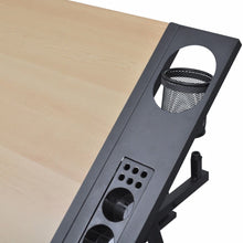 Load image into Gallery viewer, Two Drawers Tiltable Tabletop Drawing Table with Stool