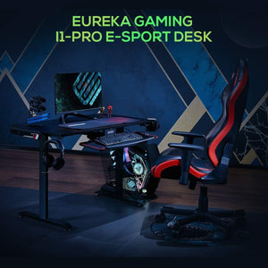 EUREKA ERGONOMIC I1-S Computer Gaming Desk, 43.3" Small Home Office PC Gaming Desk with Eureka Gaming Mousepad, T-Shaped Writing Study Tables Popular