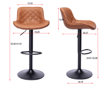 Load image into Gallery viewer, Set of 2 Bar Stools,with Black Footrest and Base Swivel Height Adjustable .