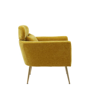 29.5\\\\\\\"W Modern Chenille Accent Chair Armchair Upholstered Reading Chair Single Sofa Leisure Club Chair with Gold Metal Leg and Throw Pillow for Living Room Bedroom Dorm Room Office