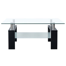Load image into Gallery viewer, Coffee Table Black and Transparent 37.4&quot;x21.7&quot;x15.7&quot; Tempered Glass