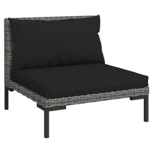 Load image into Gallery viewer, 7 Piece Patio Lounge Set with Cushions Poly Rattan Dark Gray