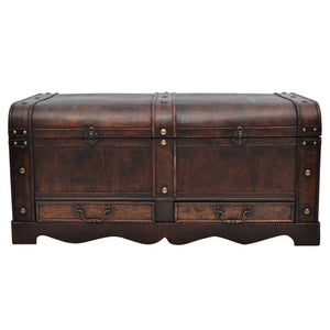 Wooden Treasure Chest Large Brown