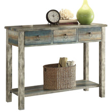 Load image into Gallery viewer, Glancio Console Table in Antique White &amp; Teal AL