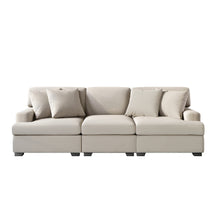 Load image into Gallery viewer, 3 Seat Sofa with Removable Back and Seat Cushions and 4 Comfortable Pillows