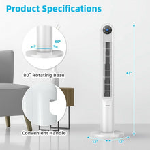 Load image into Gallery viewer, 42 Inch 80 Degree Tower Fan with Smart Display Panel and Remote Control