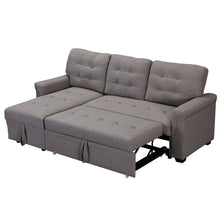 Load image into Gallery viewer, Linen Upholstered Sleeper Modular Sofa Bed Chaise Couch