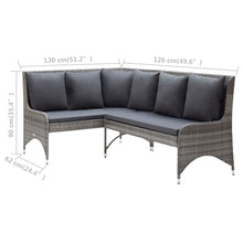 Load image into Gallery viewer, Garden Corner Sofas 2 pcs Poly Rattan Gray